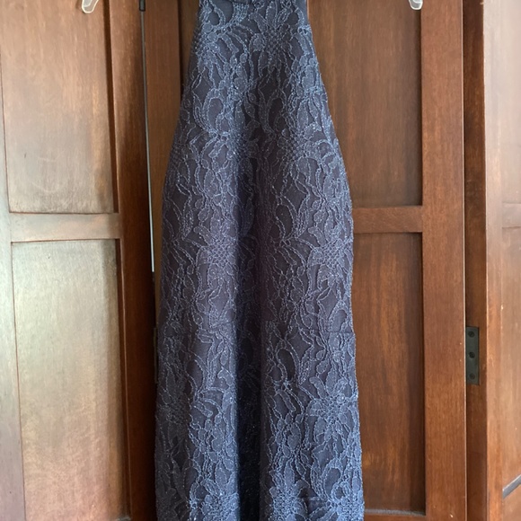 Mother of the bride or groom sparkly lace halter gown. - Picture 3 of 7